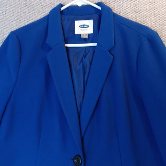 Old Navy Finley Crombie Coat L Bluetiful One Button Collar - Picture 4 of 16